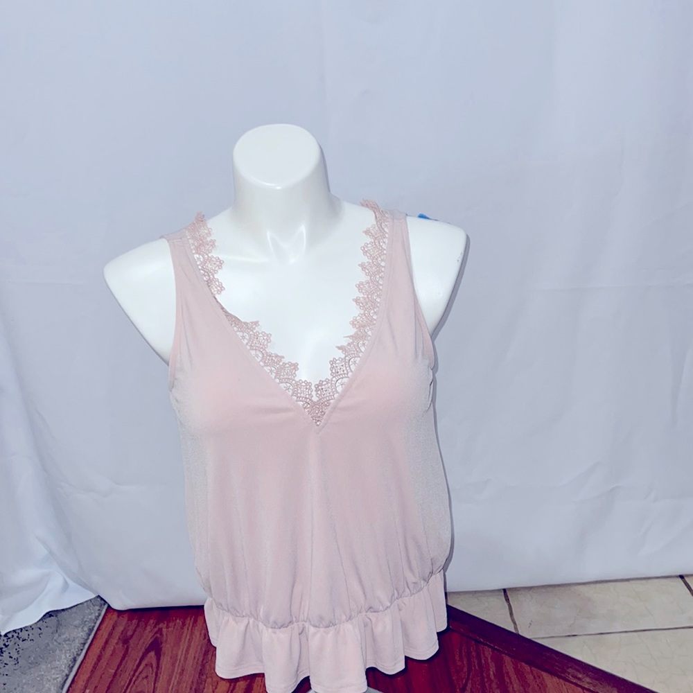 Pale pink v-cut shirt